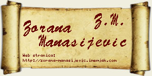 Zorana Manasijević vizit kartica